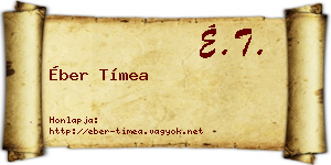 Éber Tímea névjegykártya